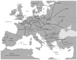Railway network in Europe 1915
