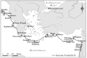Sea routes of Friedrich II.