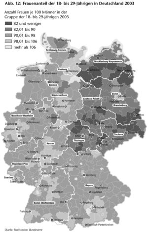 Frauenanteil in Deutschland 2003