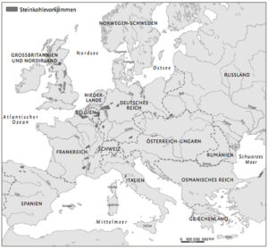 Europe's hard coal deposits in 1875