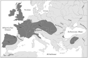 Distribution area of ​​the Celtic languages ​​at the time of their largest expansion in the 2nd / 1st Century BC Chr.