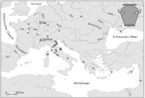 Distribution of Etruscan bronze stamnoi