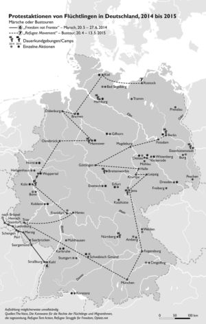 Protestaktionen von Flüchtlingen in Deutschland, 2014 bis 2015