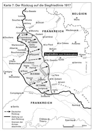 The German withdrawal to the Siegfried Line in 1917