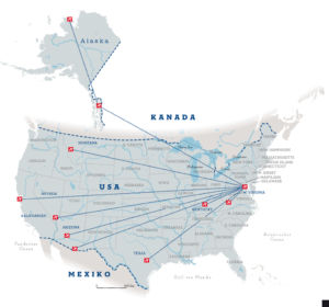USA flight routes